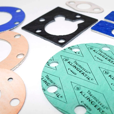 KLINGER Gaskets Collection of different KLINGER gaskets in different shapes and sizes.