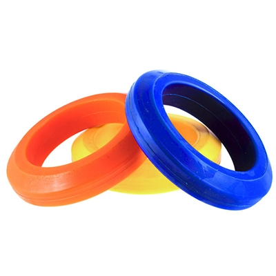 Orange, yellow, and blue polyurethane gaskets.